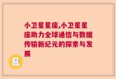 小卫星星座,小卫星星座助力全球通信与数据传输新纪元的探索与发展