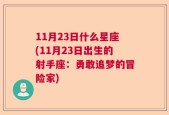 11月23日什么星座(11月23日出生的射手座：勇敢追梦的冒险家)