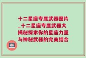 十二星座专属武器图片_十二星座专属武器大揭秘探索你的星座力量与神秘武器的完美结合