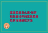紫微星座怎么查-如何轻松查找你的紫微星座及其详细解读方法