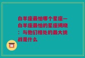白羊座最怕哪个星座—白羊座最怕的星座揭晓：与他们相处的最大挑战是什么