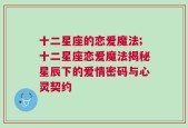 十二星座的恋爱魔法;十二星座恋爱魔法揭秘星辰下的爱情密码与心灵契约