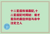 十二星座和谁最配,十二星座配对揭秘：谁才是你的最佳伴侣与命中注定之人