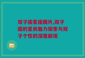 双子座星座图片,双子座的星辰魅力探索与双子个性的深度解读