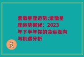 紫徽星座运势;紫徽星座运势揭秘：2023年下半年你的命运走向与机遇分析