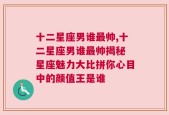 十二星座男谁最帅,十二星座男谁最帅揭秘 星座魅力大比拼你心目中的颜值王是谁