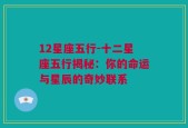 12星座五行-十二星座五行揭秘：你的命运与星辰的奇妙联系