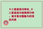 十二星座高冷排名_十二星座高冷指数排行榜，谁才是冷酷魅力的顶尖代表