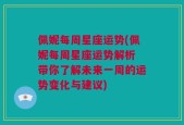 佩妮每周星座运势(佩妮每周星座运势解析 带你了解未来一周的运势变化与建议)