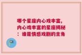 哪个星座内心戏丰富,内心戏丰富的星座揭秘：谁是情感戏剧的主角
