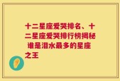 十二星座爱哭排名、十二星座爱哭排行榜揭秘 谁是泪水最多的星座之王