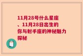 11月28号什么星座、11月28日出生的你与射手座的神秘魅力探秘