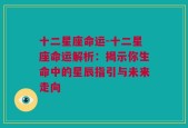 十二星座命运-十二星座命运解析：揭示你生命中的星辰指引与未来走向