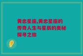 黄忠星座,黄忠星座的传奇人生与星辰的奥秘探寻之旅