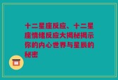 十二星座反应、十二星座情绪反应大揭秘揭示你的内心世界与星辰的秘密