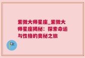 紫微大师星座_紫微大师星座揭秘：探索命运与性格的奥秘之旅