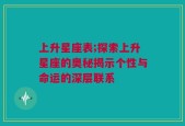 上升星座表;探索上升星座的奥秘揭示个性与命运的深层联系