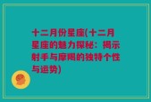 十二月份星座(十二月星座的魅力探秘：揭示射手与摩羯的独特个性与运势)