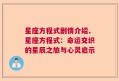 星座方程式剧情介绍、星座方程式：命运交织的星辰之旅与心灵启示