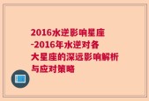 2016水逆影响星座-2016年水逆对各大星座的深远影响解析与应对策略