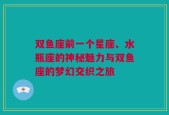 双鱼座前一个星座、水瓶座的神秘魅力与双鱼座的梦幻交织之旅