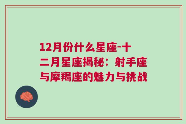 12月份什么星座-十二月星座揭秘：射手座与摩羯座的魅力与挑战