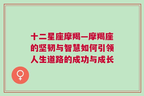 十二星座摩羯—摩羯座的坚韧与智慧如何引领人生道路的成功与成长