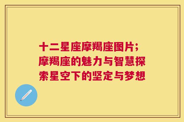 十二星座摩羯座图片;摩羯座的魅力与智慧探索星空下的坚定与梦想